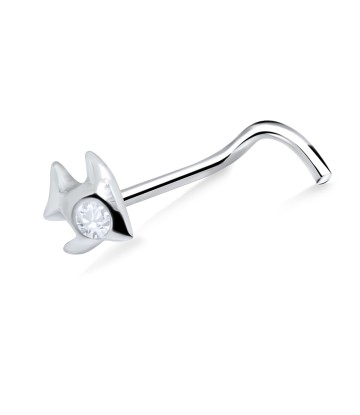 Fish Silver Curved Nose Stud NSKB-78